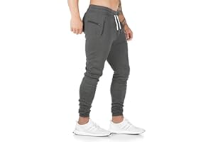 Yageshark - Pantalón de jogging de algodón para hombre, corte ajustado, estilo urbano, para deporte, ocio y fitness.