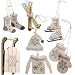 Produktbild Unbekannt 20 TLG. Deko Set -  Winter & Weihnachten - Ski / Schlittschuhe / Schlitten - aus Holz - Miniatur / Diorama - Anhänger - Weihnachtsdeko / Winter - Winterurla..