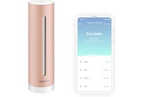 Netatmo Medidor Inteligente de Calidad del Aire Interior, Sensor de CO2, Temperatura, Humedad, Ruido - Control del Hogar, Ambiente Saludable, Alertas Automáticas - NHC-EC