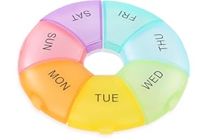 XIXKOLYU® Pastillero Grande, Pastillero de Viaje semanal de 7 días, Pastillero, Organizador de medicamentos, Pastillero, Pastillero de 7 días, dispensador de Pastillas, Organizador de medicamentos