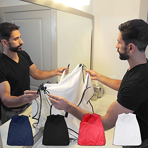 HOMPO Bart Schürze Sammeltuch für Haare und Bart Beard Apron Haarfänger Bartschürze, weiß - 5
