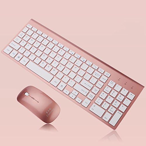 SINCERE@ Ultra-thin Fashion Business Keyboard Set 2.4G Wireless Mouse And Keyboard Roses For A Variety Of Computer Tablet PC ( Color : Rose Gold )