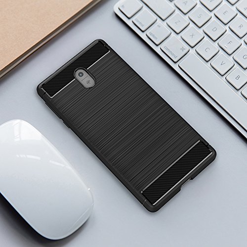 Funda Nokia 3  AICEK Negro Silicona Fundas para Nokia 3 Carcasa Nokia 3 Fibra de Carbono Funda Case  5 0 Pulgadas 
