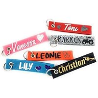 Schlüsselanhänger aus Filz mit „Deinem Wunschnamen“ und einem Symbol. Personalisierte Geschenkidee.