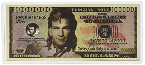 Preisvergleich Produktbild Patrick Swayze $Million Dollar$ Novelty Bill Collectible by Patrick Swayze Collectibles