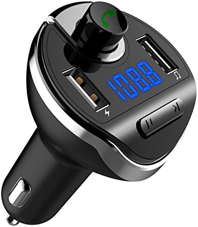 FM Transmitter, Lefun Bluetooth Car Adapter Wireless Radio Audio Receiver Stereo Music Tuner Modulator Car Kit with Dual USB Charger Support TF Card / USB Flash Drive / Hands-Free Talking