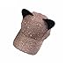 Produktbild Queenbox Unisex einstellbar Katzenohren Funkeln Baseballmützen Pailletten-Kappe Hysteresenhut
