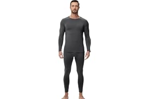 wirarpa Men's Thermal Underwear Set Fleece Lined Base Layer Long Sleeve Top & Bottom for Winter Warmth