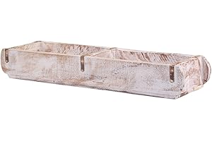 Chic Antique Ziegelform 56cm Unika alte Backsteinform Holz Box Kiste Halter 2tlg. Doppelte Form Weiß