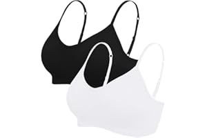 Vertvie Conjunto básico de Sujetador Deportivo para Mujer, 2/3/4, sin Aros, Acolchado, con Sujetador de Espaguetis