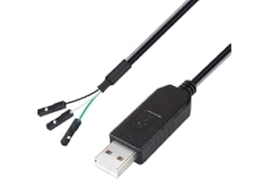 DTech FTDI Adaptateur série USB vers TTL 3,3 V Câble de débogage TX RX Signal 3 broches femelle FT232RL Puce pour Windows 10 8 7 Linux Mac OS (1 m, noir)