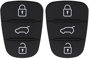 YDHfdc 2 Morceaux Télécommande à 3 Boutons Pièces de clé de Voiture Bouton en Caoutchouc de Remplacement de Clé de Voiture Compatible avec Les Kia et Hyundai