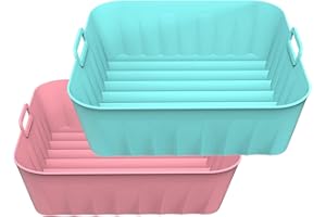 HDAKDDHG 2 Teglie Cestino per Friggitrice ad Aria in Silicone (21cm),Accessori per Friggitrice ad Aria in Silicone,Replacement for Paper Liners per Friggitrici adAria,per Friggitrice Ad Aria,Forno e Microonde