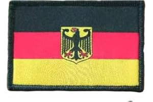 PANDIUI23 Patch ricamate Bandiera Germania con colori ufficiali - Scudo ricamato - Patch motociclistiche ricamate - Patch militari, toppa Germania (Germania)