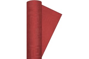 CIAO Tovaglia carta rotolo damascata (120cm x 7m), Rosso bordeaux, Made in Italy