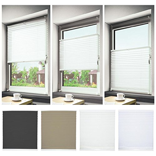 Plissee Faltstore Faltrollo, Auswahl: 75 x 130 cm weiß – creme - 2