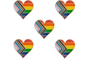 SINWINKORI Pack 5 Fortschritt Herzform Stolz Anstecknadel Broschen Anstecknadeln Flaggenabzeichen Brosche Abzeichen