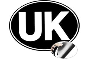 GLOBAL BIGO UK Magnetic Car Sticker A+++ for Europe, Fully Magnetic Black UK Stickers for European Roads. Self Adhesive Magnet UK Plate Sticker for car, van. Strong, Durable. Easy to Attach and Remove