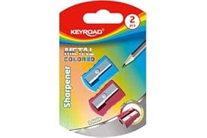 KEYROAD Sacapuntas ergonómico para lápices y lápices de colores (2 unidades, aluminio)