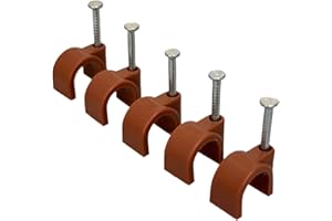 ON1SHELF Brązowe okrągłe klipsy kablowe (10 mm)