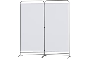 Angel Living Biombo Divisor de 2 Paneles,Separadores de Ambientes Biombos Separador,Biombos Exterior Jardin para Oficinas Balcón Dormitorio Jardín al Aire Libre, 162cm x 180cm Blanco