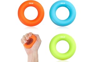 HXSYKJDM Ring Handgriff Trainer, 3 Stück Handgriffstärker und Trainer Fingertrainer 50LB/40LB/30LB Grifftrainer Ringe für Muskeltraining Sport Fitness, Orange Blau Grün