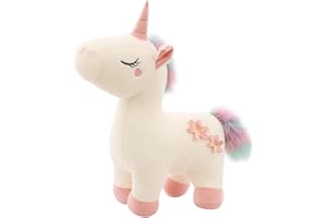 RAILONCH Pluszowy tęczowy jednorożec, pluszak, przytulanka, słodka, nastolatka, serce, lalka, prezent