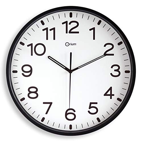 Orium 2116790011 - Reloj silencioso, 30 cm diámetro, color negro