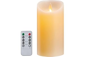 Koelaa Velas LED, Velas de Batería, Velas sin Llama, Velas de Control Remoto, Velas Parpadeantes, para Salón, Halloween, Navidad, Boda, Fiesta, Decoración-7.5 * 10cm