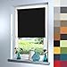 Produktbild Verdunklungsrollo nach Maß, hochqualitative Wertarbeit, alle Größen und 21 Farben verfügbar, für Fenster und Türen, Rollo nach Maß, blickdicht, Befestigung durch Schrauben an Wand oder Decke (250cm Höhe x 115cm Breite / Schwarz)