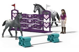 schleich HORSE CLUB | Lisas turneringsträning 42776 | Lekset med häst, föl, rörlig Lisa-figur, hinder & ridtillbehör