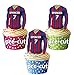 Produktbild AK Giftshop vorgeschnittenen personalisierbar Essbar Fußball Shirts mit gewählter Name & Nummer – Cupcake Topper/Kuchen Dekorationen Barcelona Farben (12 Stück)
