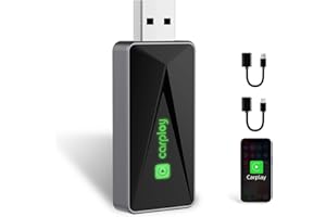 ASTROBRIGHTS 2025 Wireless Carplay Adapter, Stabiler Schneller Wireless CarPlay Adapter, Wandelt Verkabeltes CarPlay in Kabelloses, für iOS 12+ & Autos mit Wired CarPlay, CFarblichtwechsel, Plug & Play, USB&Type-C