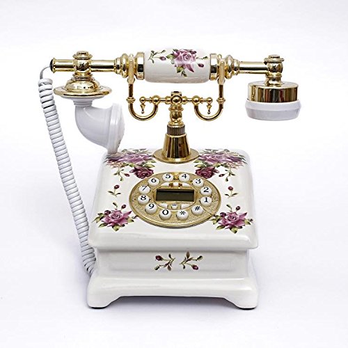examen LYAO Ligne de mignon continental pastorale créatif rétro en céramique antique téléphone fixe Fashion