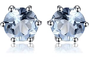 JewelryPalace Okrągły prawdziwy kamień szlachetny Ametyst Cytryn Granat Perydot Topaz Kolczyki sztyfty Srebro 925 Kolczyki damskie Srebrny kamień szlachetny Dziewczyny Różowe złoto Złoto