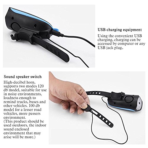 Beautystar Wiederaufladbare LED Fahrradlampe, LED Frontlicht und Rücklicht Für Radfahren, 250lm , 3 Licht-Modi, Fahrradscheinwerfer, Fahrradlicht, Fahrradbeleuchtung Set (1 USB-Kabel &1 Ladegerät) - 4