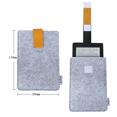 Jiajun Schutzhülle Hülle Case Filz Sleeve für Amazon Kindle Paperwhite 2015 300 PPI 3.Gen/ 2014/ 2013/ 2012 und Kindle Fire HD 6 Cover (20 cm x 14 cm grau) - 6