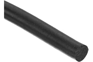 QUARKZMAN 8mm x 2.5m (Dia*L) Tira Sólida Sellada de Espuma, Burlete de Silicona de Goma Esponja Anti Choques Protector Redondo para Borde Ventana Puerta Coche Almacén Instrumento, Negro