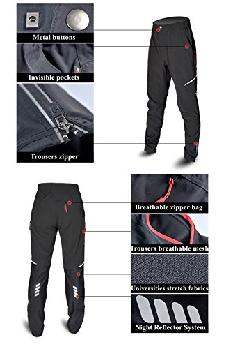 Herren Hose, West Biking Lang Radhose Fitness-Hosen für Herren Reflektierende Radsport Running Fahrradhose - 4