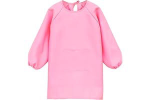 Augesak Malschürze Kinder, Malkittel Kinder Bastelschürze mit Ärmeln und Taschen, Kinderschürze Schule Jungen Mädchen für Basteln Malen Backen Kochen, 7-11/12-16 Jahre