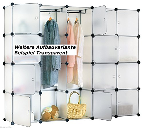 Kronenburg Regalsystem Steckregal Schrank Regal Kleiderschrank Garderobe – 184 x 148 x 37 cm – Schwarz Dekor - 2