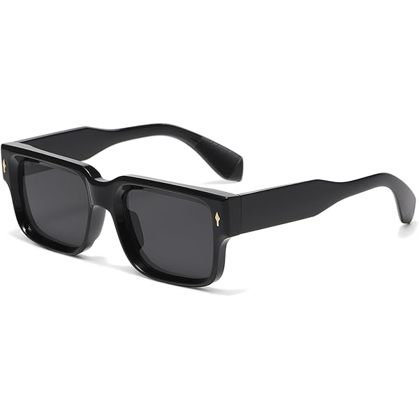 LJCZKA Vintage Men's Rectangular Square Sunglasses Fashion Chunky Sunglasses With UV400 Protection
