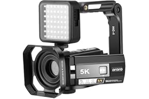 ORDRO AE20 5K Video Camera Camcorder with 95° Wide Angle, WDR Mode, EIS Stabilizer, 1080P Full HD IR Night Vision Vlogging Camera for YouTube, with IR Night Light, Handheld, Remote, 2 Batteries