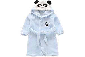 Happy Cherry - Peignoir de Bain Fille Garçon à Capuche en Forme d'animal Enfant Sortie de Bain avec Ceinture Automne Hiver 1-8 Ans
