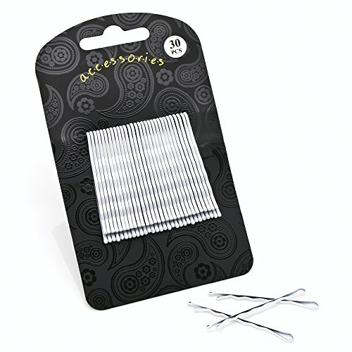 30 White Hair Grips 4.9cm AJ28777