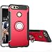 Produktbild Huawei honor 7x hülle,COOLKE Stoßfest Doppelschutz Design Soft TPU+ PC Schale 360 Rotating Ring Grip Stand with Magnetic Car Mount Schutz Tasche Case Cover Schutzhülle für Huawei honor 7x - Rot