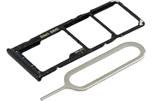 MMOBIEL Dual SIM Kartenhalter Kompatibel mit Samsung Galaxy A12 2020 - SIM Card Tray Schlitten - Inkl. SIM Pin - Schwarz