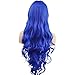 Ambielly 32" Women's Wig Long Curly Wavy Hair Party Cosplay Wig (Blue)