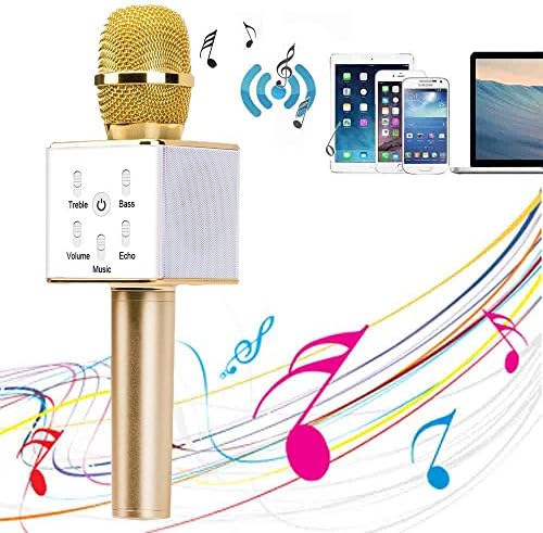 Portable Wireless Karaoke Microphone, YOCILO Mini Handheld Cellphone Karaoke Player Built-in Bluetooth Speaker, Karaoke MIC Machine for Home KTV