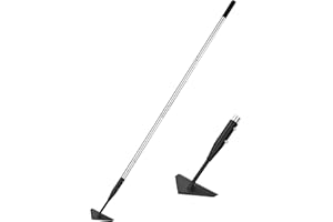 YEELOR Zappa da giardino triangolare, in acciaio al carbonio, con manico lungo 146,1 cm, per scavare, diserbare, zappare e allentare il terreno